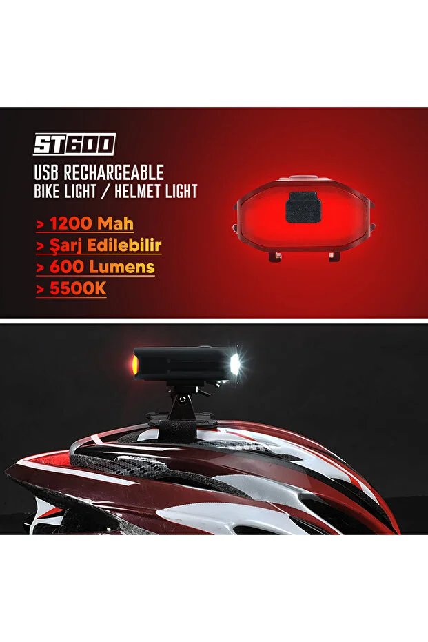 Strada ST-600 Çift Yönlü Lityum Şarj Edilebilir Far